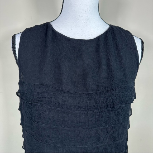 NWT Talbots Black Silk Tiered Sleeveless Blouse - Picture 7 of 7